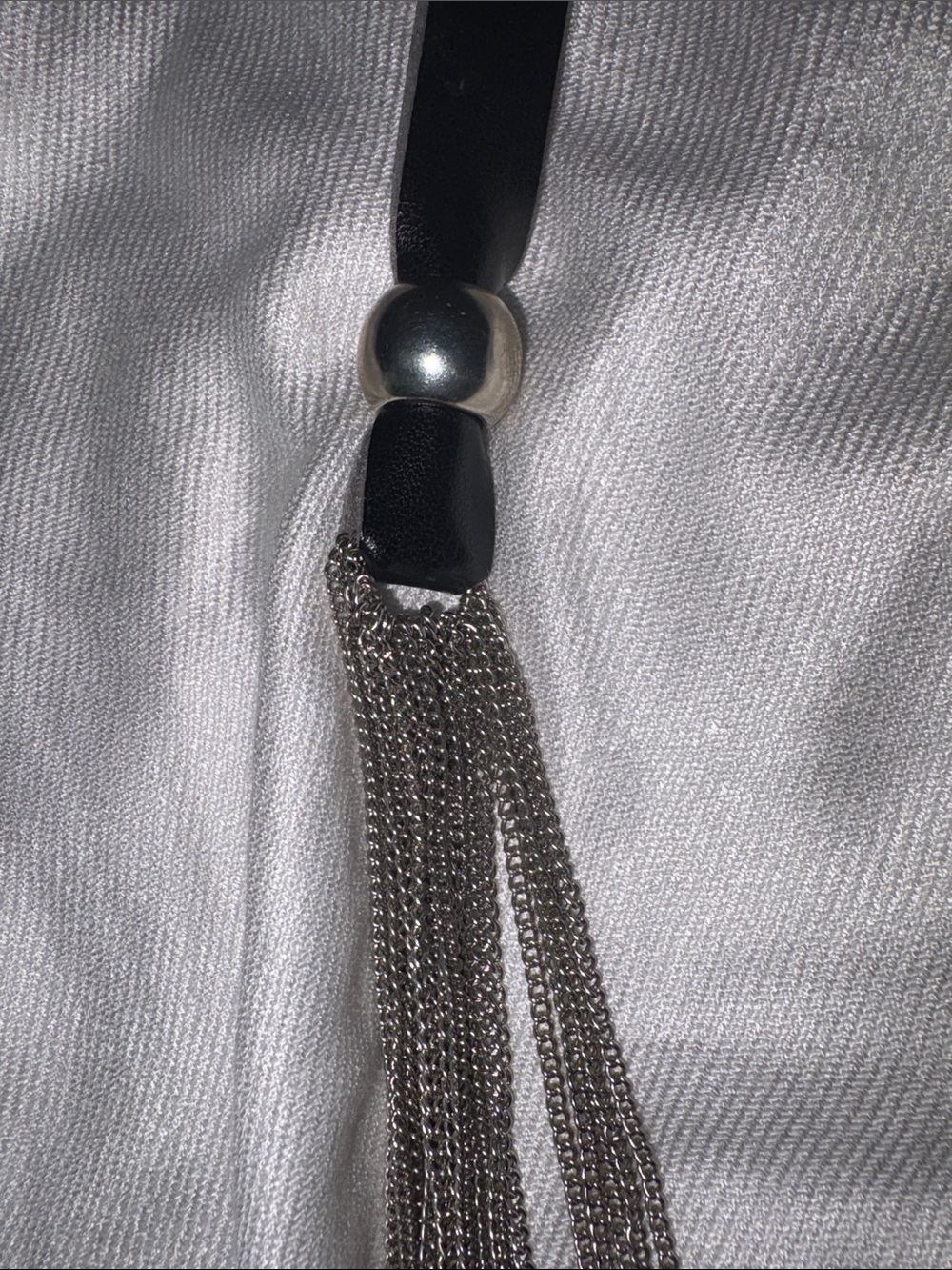 Leather Multi-Strand silver toned Tassel Necklace - Women Jewelry